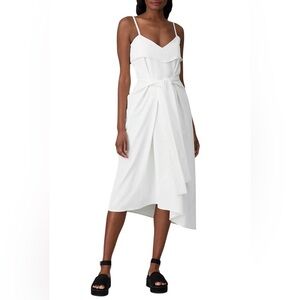 Colovos White Cream Tank Tie Front Asymmetrical Hem Dress Size 6